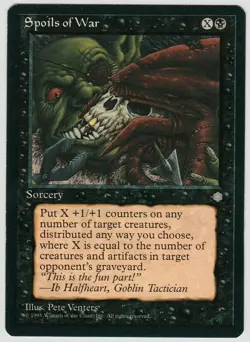 Magic the Gathering x1 Spoils of War Ice Age Rare Black Sorcery NM - Image 1
