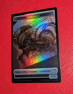 MTG *FOIL * Commander Masters Token CONSTRUCT TREASURE NM - Image 1
