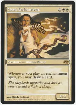 Magic the Gathering x1 Mesa Enchantress Planar Chaos White Rare Creature NM - Image 1