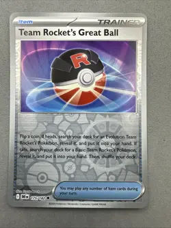 Pokemon TCG * Destined Rivals 175/182 Team Rocket's Great Ball * REVERSE HOLO - Image 1
