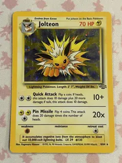 Pokemon TCG Jolteon 4/64 Unlimited Ultra Rare Holo LP/MP - Image 1