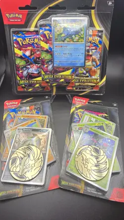 Pokemon Mega Evolutions 3 pack blister And 2x Single Blister Packs Lot Sealed💥⚡ - Image 1