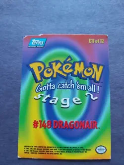 Dragonair #148 E11 OF 12 - Pokemon Topps TV Animation Trading Card - Blue Logo - Image 3