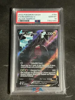 Pokemon TCG Regidrago V 184/195 Silver Tempest Alt Art Ultra Rare Card - PSA 10 - Image 1