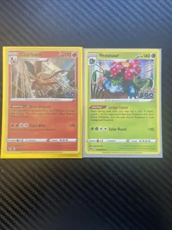 Charizard Venusaur & Blastoise Pokemon Cards - HOLO 3 Card Set Pokemon GO - Image 1