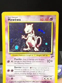 Pokemon Card Mewtwo 10/130 Base Set 2 Holo Rare WOTC Near Mint - Image 2