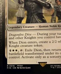 Dion, Bahamut's Dominant 0016 Rare Final Fantasy Magic: The Gathering - Image 4