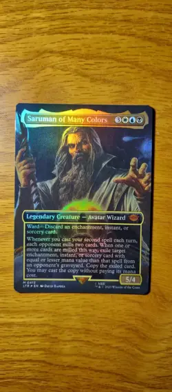 Saruman of Many Colors - Borderles M 0412 Foil, Lord of the Rings Magic MTG - Image 1
