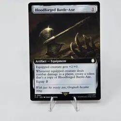 Bloodforged Battle-Axe Extended Art MTG Universes Beyond: Fallout R 0481 NM+ - Image 1