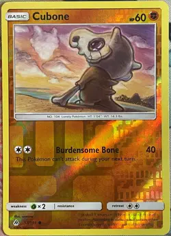 Cubone Reverse Holo - 57/131 - Forbidden Light Pokemon 2018 - Image 1