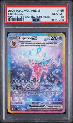 Pokemon 2025 Espeon EX #155 - Prismatic Evolutions SIR 155/131 - Gem Mint PSA 10 - Image 1