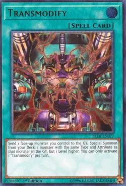 Yugioh! LP Transmodify - BLLR-EN077 - Ultra Rare - 1st Edition Lightly Played, E - Image 1