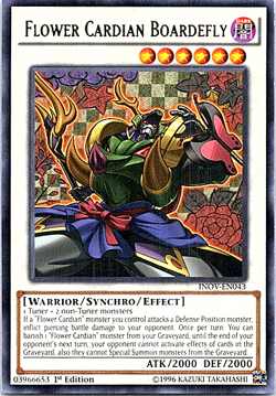 Flower Cardian Boardefly INOV-EN043 Yu-Gi-Oh! Light Play 1st Edition - Image 1