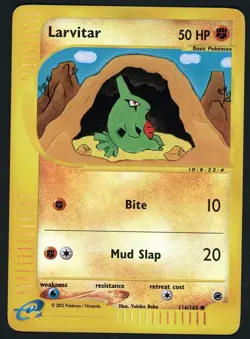 Pokemon Card Larvitar 116/165 Reverse Holo Foil Expedition LP - Image 1