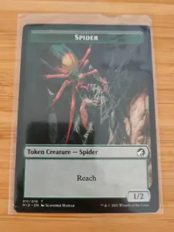 MTG Spider Token 011 Innistrad: Midnight Hunt M/NM Free UK P&P - Image 1