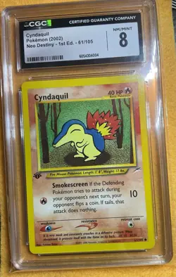 Cyndaquil 61/105 Neo Destiny 1st Edition CGC 8 NM/M - Pokemon TCG - Image 2