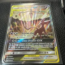 Pokemon TCG Espeon & Deoxys GX Ultra Rare Tag Team SM240 Holo Promo Blackstar - Image 2