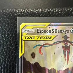 Pokemon TCG Espeon & Deoxys GX Ultra Rare Tag Team SM240 Holo Promo Blackstar - Image 3