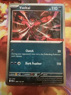 New Yveltal 088/132 Reverse Holo Mega Evolution Pokemon GameStop Promo - Image 1