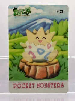 Japanese Pokemon Bandai Sealdass 1998 Fancy Graffiti #03 Togepi LP- - Image 1
