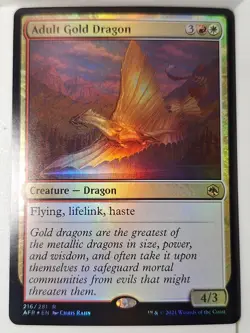 Adult Gold Dragon - FOIL - Adventures Forgotten - Magic the Gathering MTG Nice! - Image 1