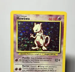 Mewtwo 10/102 (MP) Holo Rare Base Set Unlimited 1996 WOTC Pokemon Card - Image 3
