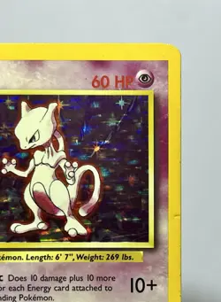 Mewtwo 10/102 (MP) Holo Rare Base Set Unlimited 1996 WOTC Pokemon Card - Image 5