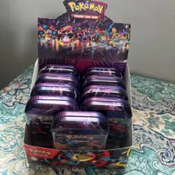 Pokemon TCG Mega Evolutions Mega Heroes Mini Tin x9 Tins With Display - Image 1
