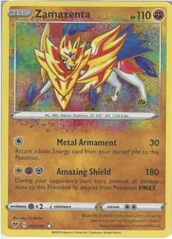 Zamazenta 102/185 Amazing Rare Pokemon SWSH-04 Vivid Voltage - Image 1