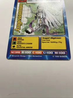 Digimon Digi-Battle Card Game Angewomon Bo-16 1st Edition 1999 Bandai Non-holo - Image 3