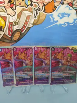 PLAYSET (4)Donquixote Doflamingo OP10-071 ENG SR Royal Blood One Piece Card Game - Image 1