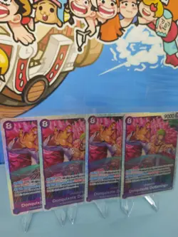 PLAYSET (4)Donquixote Doflamingo OP10-071 ENG SR Royal Blood One Piece Card Game - Image 2