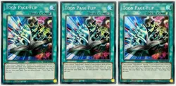 3 x BLCR-EN068 Toon Page-Flip - Secret Rare 1st Edition Near Mint YuGiOh Cards - Image 1