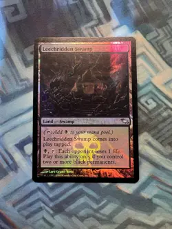 MTG Foil Leechridden Swamp EX/LP Shadowmoor - Image 1