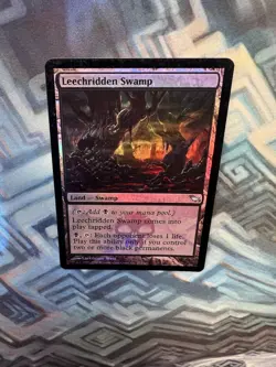 MTG Foil Leechridden Swamp EX/LP Shadowmoor - Image 3