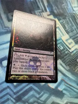 MTG Foil Leechridden Swamp EX/LP Shadowmoor - Image 5