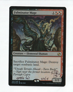 MTG Fulminator Mage Signed - Foil - Modern Masters 2015 Magic the Gathering LP - Image 1