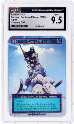 2023 Sorcery Contested Realm Ruler of Thul Alpha Unique Foil # CGC 9.5 - Image 1