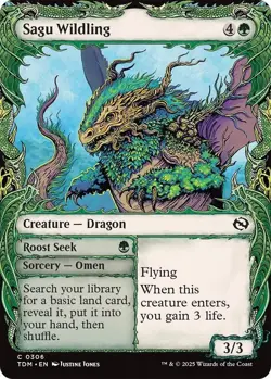 NM Showcase Foil Sagu Wildling, Tarkir Dragonstorm, Magic the Gathering, 306 - Image 1