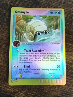 Pokemon Omanyte 70/100 EX Sandstorm Reverse Holo Rare PACK FRESH MINT - Image 1