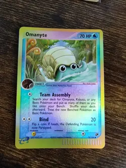 Pokemon Omanyte 70/100 EX Sandstorm Reverse Holo Rare PACK FRESH MINT - Image 2