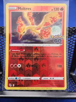 Moltres 012/078 Pokemon GO Stamped Reverse Holo Rare Legendary Pokemon 2022 NM - Image 1