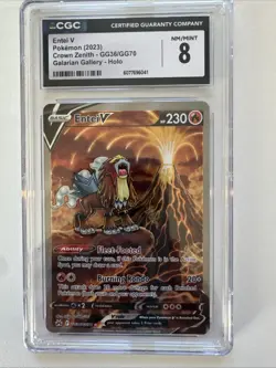 Pokemon Entei V Crown Zenith GG36/GG70 Galarian Gallery Holo CGC 8 - Image 1