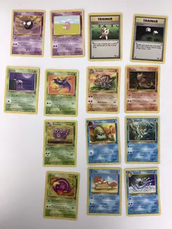 Fossil Base Set Card Lot - 14 Cards - Varying Condition - Non Holo - 1999 - Image 1