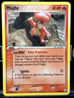 Magby 58/92 2006 EX Legend Maker Pokemon Card TCG Yuka Morii Art Common - NM - Image 3