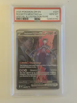 Pokemon 2025 Team Rocket's Mewtwo ex 231/182 SIR Destined Rivals GEM MINT PSA 10 - Image 1