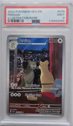 💥Pokemon TCG - Persian 078/064 Shrouded Fable Illustration Rare - PSA 9 MINT - Image 1