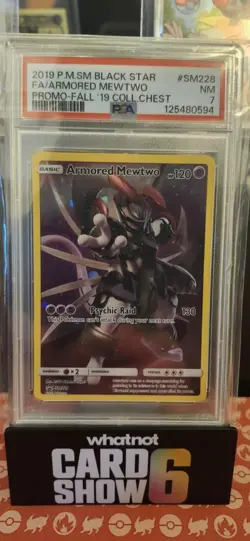 PSA 7 Pokemon TCG Armored Mewtwo 2019 SM Promo 228 - Image 1