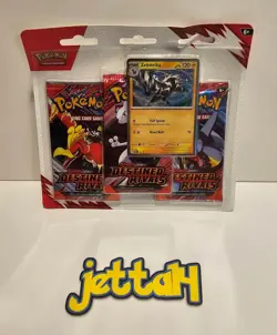 Pokemon Destined Rivals 3-Pack Blister (Zebstrika) - SV10 - BRAND NEW/SEALED! - Image 2