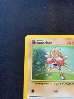 Hitmonchan 7/102 Unlimited Holo Rare - 1999 Pokemon TCG Base Set - MP Scratched - Image 2